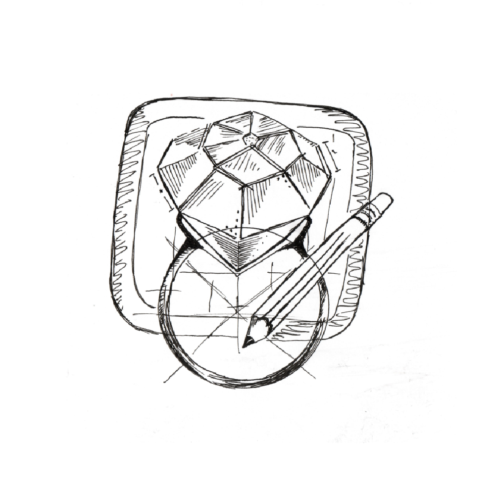 Projektu pierścionka z wielkim brylantem